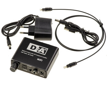 Convertisseur audio numérique Toslink coaxial vers analogique RCA ou jack 3,5mm 192kHz avec amplificateur