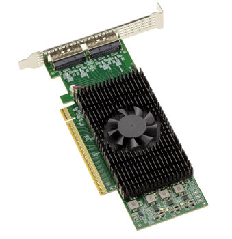 Carte Retimer PCIe 5.0 x16 avec 2 ports MCIO 8i externes, contrôleur Montage M88RT51632, 32GT/s, CXL 2.0 et bifurcation PCIe.