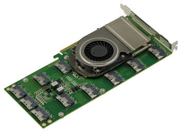 PCIe 4.0 Switch Controller Card with 10 SFF-8654 8i Ports for Replicating 10 Gen4 x8 Ports for x8 GPUs and Industrial Applications