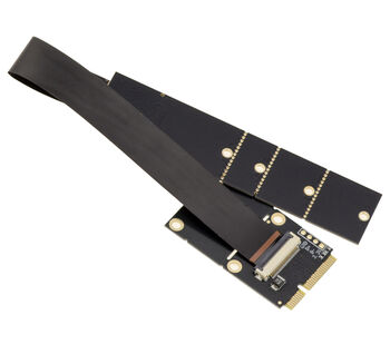 Adaptateur M2 M Key vers miniPCIe avec nappe blindée EMI 15cm support M2 adaptable 2230 2242 2260 2280