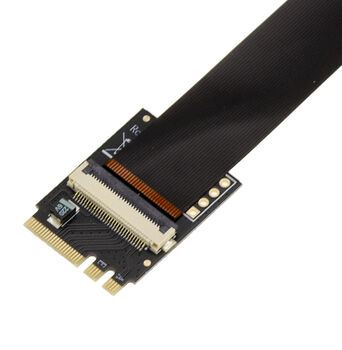 Adaptateur pour SSD M.2 NVMe M Key vers M.2 A/E Key avec nappe FPC blindée de 15 cm