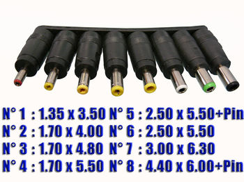 External power supply AC DC - 220V to 12V 2A with 8 adaptable connectors
