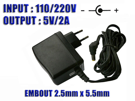 External AC DC power supply - 220V to 5V 2A - To replace 5V - 0.5A 0.75A 1A 1.5A 2A