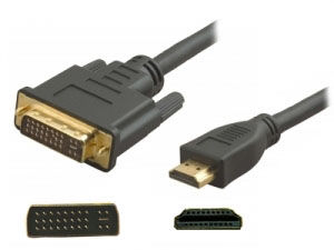 DVI MALE (DVI-I DUAL LINK 24+5) / HDMI MALE (19 POINTS) - CABLE 1.8M