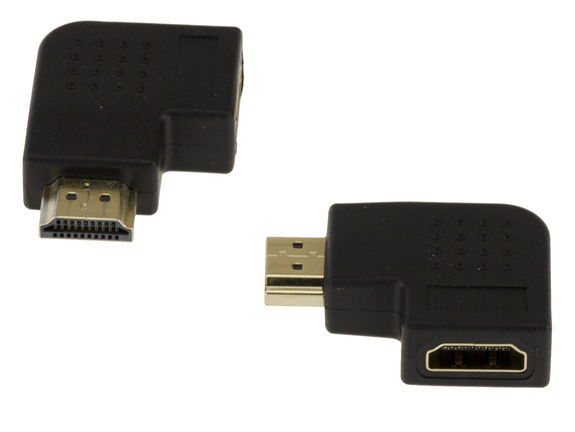 Flat adapter with 90° angle to the right HDMI (Type A) Female to Male