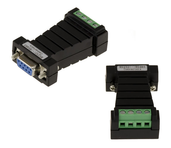 Passive RS232 to RS485 converter. Economical. Direct wire mounting.