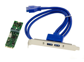 M.2. 2 port USB 3.0 card for M2 PCIe, M or B+M key - Nec D720202 chipset