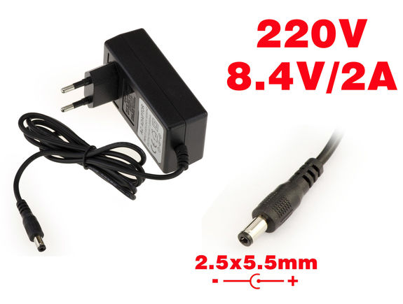 External power supply AC DC - 220V to 8.4V 2A Endcap 2.5x5.5mm Endcap 2.5x5.5mm