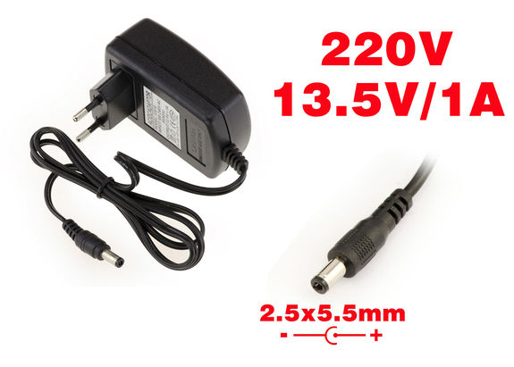 External power supply AC DC - 220V to 13.5V 1A Endcap 2.5x5.5mm Endcap 2.5x5.5mm