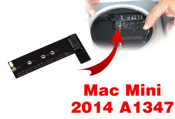 M2 (M.2 NGFF) to Mac Mini Adapter 2014 A1347 For mounting an M2 PCIe SSD on a Mac For mounting an M2 PCIe SSD on a Mac