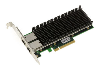 Carte contrôleur réseau PCIe 3.0 x8 2 ports 10G LAN Ethernet RJ45 avec chipset Intel X540. Equerres High et Low Profile.