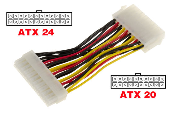 ATX 20 pin female to 24 pin male adapter cable