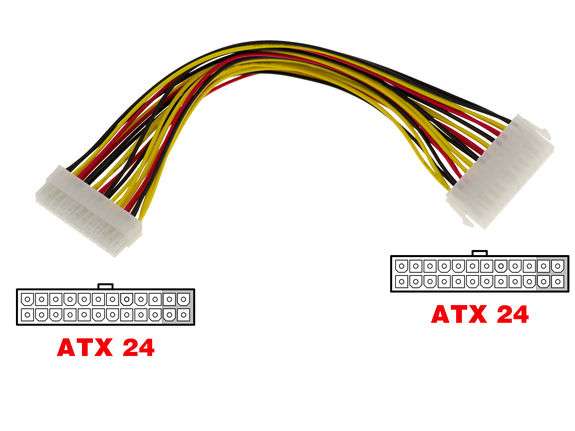 ATX 24 pin Female to 24 pin Male Adapter Cable 24 Point Male Socket 24 Point Female Socket 24 Point Male / 24 Point Female Socket