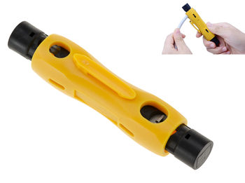 Quick Stripper for coaxial cabling. Coax compatible RG59 75-4 RG6 75-5 RG7 RG11 75-7