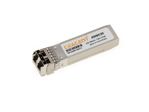 Transceiver Module SFP28 25G 100G Multimode Fiber Optic OM3 OM4 DDM. Wavelength 850nm. Range 100m