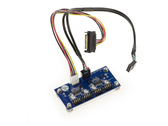 USB 2.0 9-pin internal connector splitter multiplier USB2 9-10 Male 4x USB2 9-10 Female