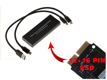 Boitier USB 3.0 A ou C pour SSD MACBOOCK PCIe. Chipset PLX. Mac 2013 2014 2015 2016 2017 2018 2019 2020 en 12+16 Points