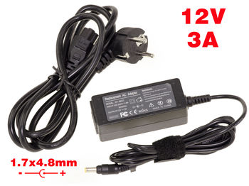 Laptop Power Supply 12V 3A 1.7x4.8mm tip - Equivalent Asus ADP-36EH, SMQ2175