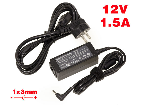 Laptop Power Supply 12V 1.5A tip 1x3mm - Equivalent Acer Aspire Switch 10 SW5-011 SW5-012 11 SW5-111 SW5-012-15XE ADP-18TB C