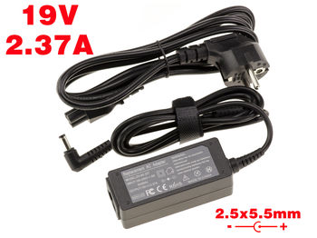Laptop Power Supply 19V 2.37A tip 2.5x5.5mm - Equivalent TOSHIBA AD9049, G71C000AR410, G71C000AT110, PA3467E-1ACA, PA3822E-1AC3, PA3822E-1ACA, PA3822U-1ACA, PA5044U-1ACA, PA5072U-1ACA, PA8322E-1AC3, T04100300004543, U845W-S410