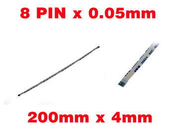 Ribbon ZIF FPC 8 PINS Pitch 0.5MM Length 200mm Width 4mm. Connectors on the same Face of the AWM Ribbon