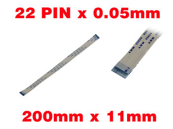 Ribbon ZIF FPC 22 PINS Pitch 0.5MM Length 200mm Width 11mm. Connectors Wires on the same Face of the AWM Ribbon