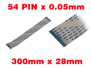 Nappe Ruban ZIF FPC 54 PINS Pas 0.5MM Longueur 300mm Largeur 28mm. Connecteurs fils sur la même face de la nappe AWM