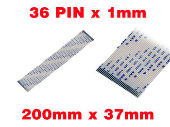 Ribbon ZIF FPC 36 PINS Pitch 1MM Length 200mm Width 37mm. Connectors Wires on the same Face of the AWM Ribbon