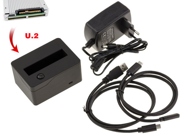 Docking Vertical Station for SSD U2 NGFF SFF-8639 Run USB3.1 A or C. Power 3A. Flow 900MB/s. Dock USB 3.1 10G to U.2 SFF8639