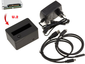 Docking Vertical Station for SSD U2 NGFF SFF-8639 Run USB3.1 A or C. Power 3A. Flow 900MB/s. Dock USB 3.1 10G to U.2 SFF8639
