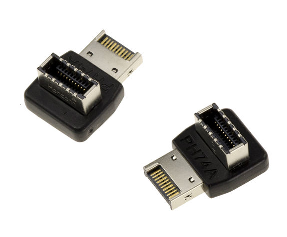 USB Type E Male Female adapter 90 degree square