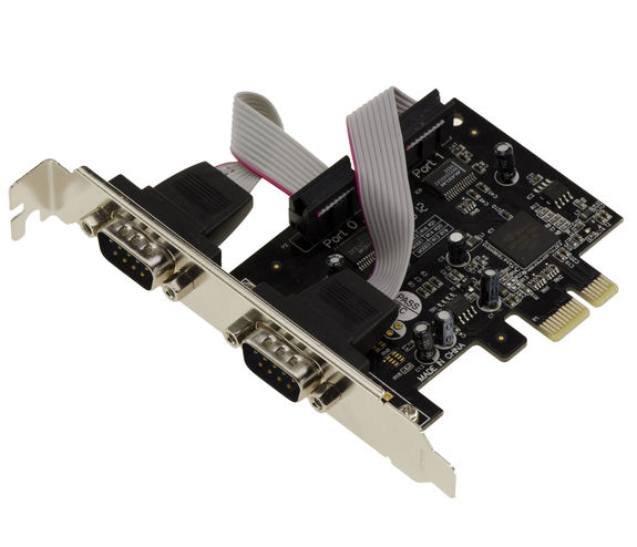 PCI Express (PCIe) Control Card RS232 Series 2 Ports - OXPCIe952 Oxford Chipset - Low and High Profile - Windows Linux