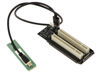 Riser converter to convert one M2 M Key PCIe port to 2 32-bit PCI ports