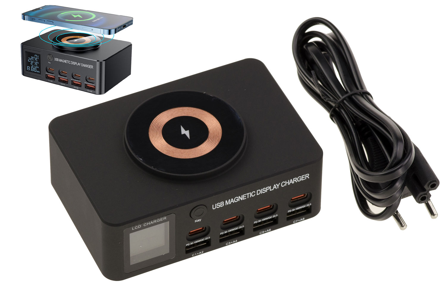 Station De Charge Usb, 100-240V Qc Pd Smart Home Compatible Chargeur Station De Charge Usb, 100-240V Qc Pd Smart Home Compatible Chargeur