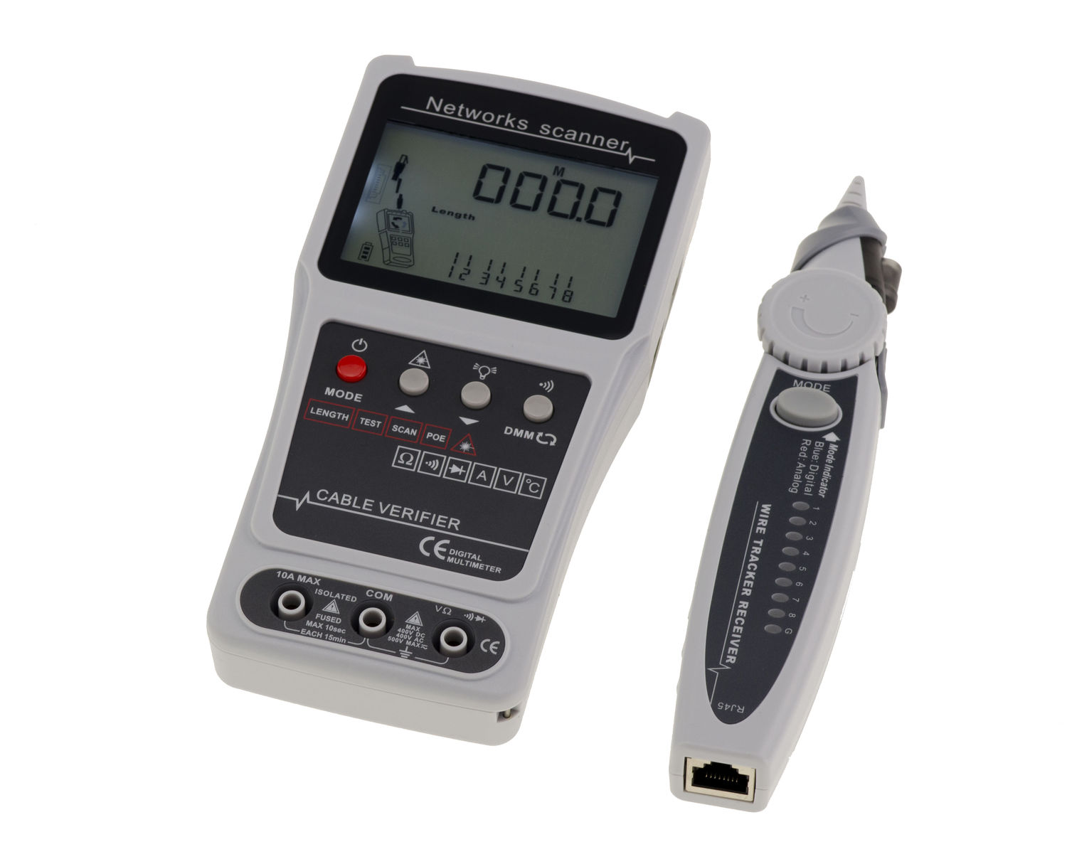 Kalea Informatique Professioneller Tester für Netzwerke, RJ45, RJ11 Kalea Informatique Professioneller Tester für Netzwerke, RJ45, RJ11