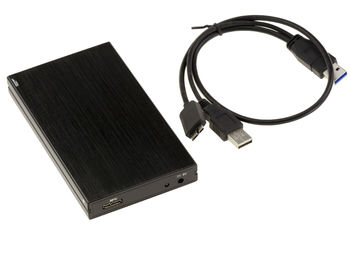 Black brushed aluminum enclosure for 2.5"" SATA hard disk with 5G USB3 link