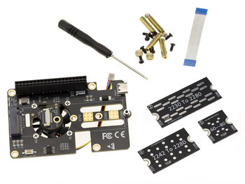 Expansion plate for Raspberry PI to add an M2 NVMe SSD. PCIe NVMe connector base for PI5.