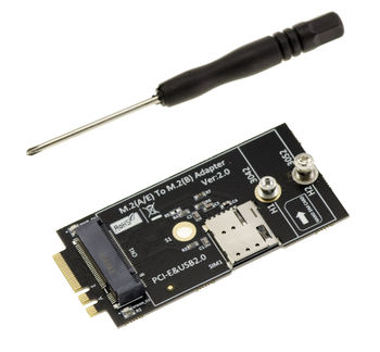 M2 B key and nano SIM to M.2 E A Key adapter for 3G 4G 5G and WIFI module cards, supports USB and PCIe type cards
