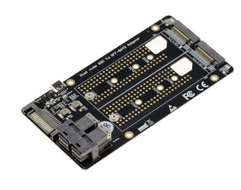 Adapter for 2 SSD M2 PCIe NVMe M Key to SFF8643 U.2 for mounting two SSD M2 on two U2 ports