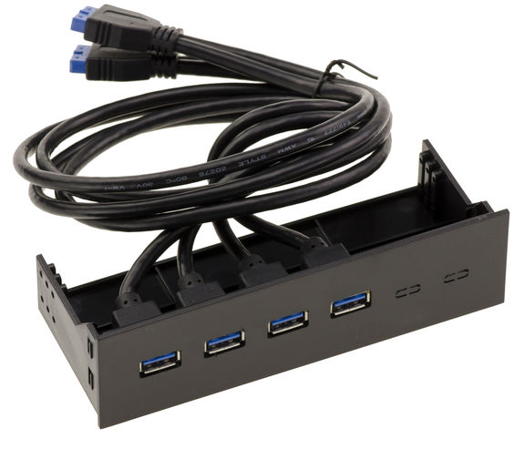 Front panel with 4 USB 3.0 ports for 5.25"" rack slot USB3 Superspeed 5G