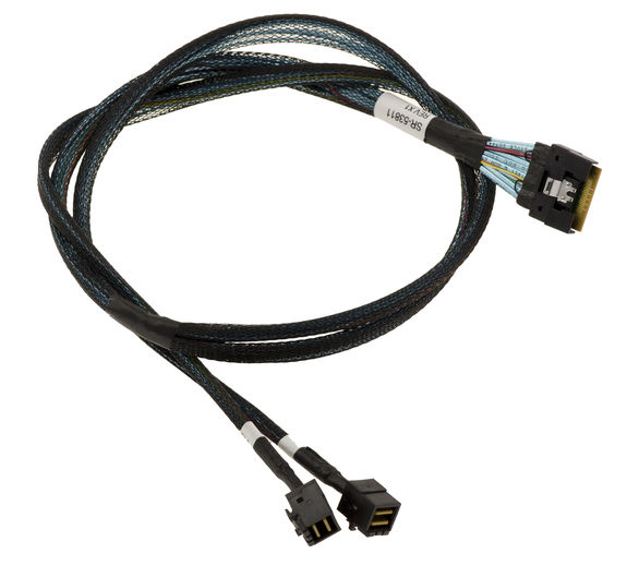 PCIe 4.0 cable with Slim SAS SFF-8654 8i 74-pin connectors to 2x SFF-8643 length 80cm