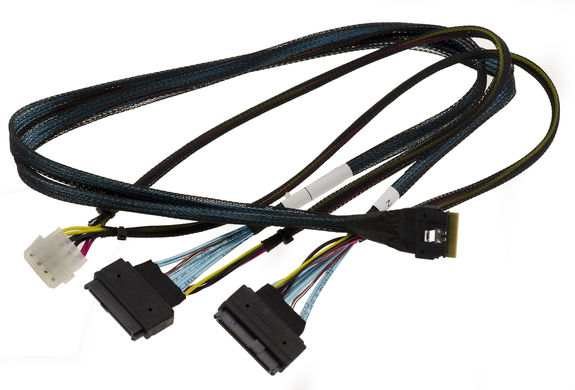 PCIe 4.0 cable with Slim SAS SFF-8654 8i 74 pin connectors to 2x SFF-8639 68 pin U2 U3 length 70cm