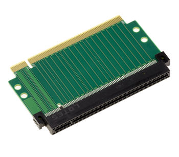 Straight 50mm PCI Express Gen 4.0 one PCIe x16 male to one female expansion slot, with 256 GT/s bandwidth