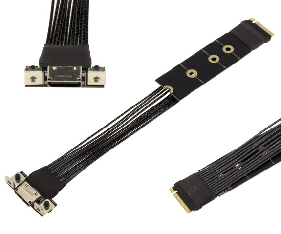 Adapter for NVMe M Key M2 slot to Oculink SFF-8612 PCIe 4.0 compatible with 64 GT/s bandwidth