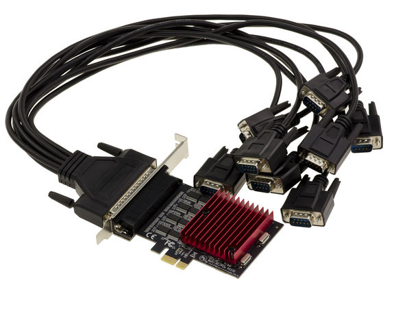 RS232 DB9 8-Port PCIe Serial Controller Board on octopus cable with ...