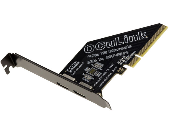 PCIe Gen 4.0 x8 to 2-port controller card Oculink SFF-8612 SFF-8611 for ...