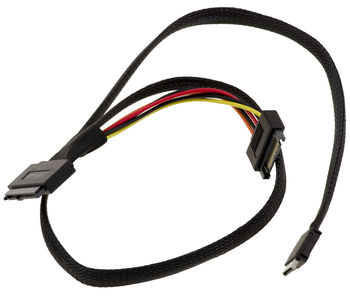 PCIe 4.0 cable with Oculink connectors SFF-8612 / SFF-8611 to SFF-8639 68 pin U2 U3 length 70cm