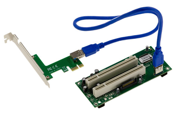 Pcie To Ru Adapter PCI 16 or 32 to PCIe 2 port ASM 3.3V 5V converter adapter