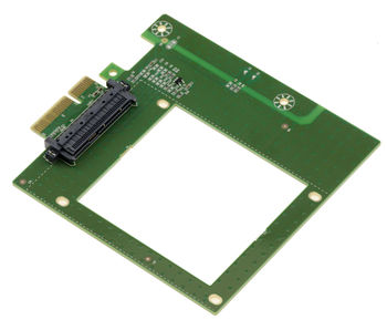 PCIe x4 Gen 5.0 16GB/s controller card for PCIe NVMe U.2 U2 68-pin SFF-8639 SSDs. Direct board mount without cable.