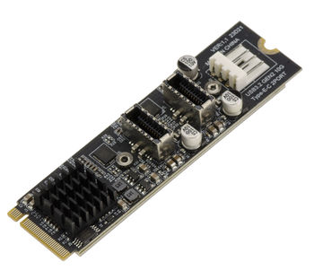 Carte contrôleur USB au format M2 PCIe M Key 2 ports USB3.2 Gen 2x1 10G type E avec chipset ASM3142